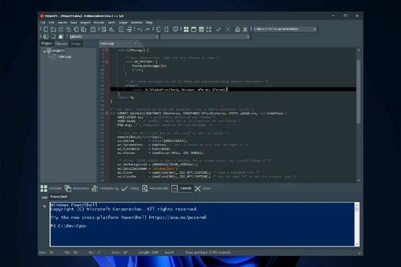 Dev C++ 내장 디버깅