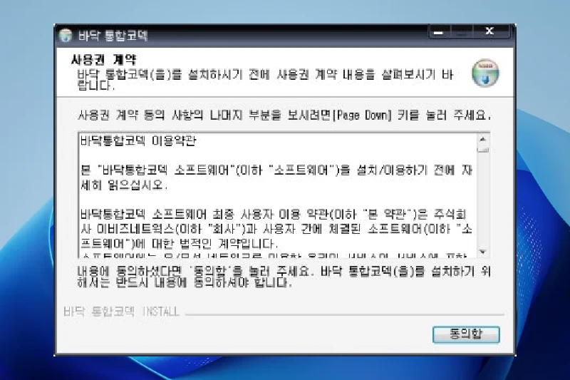 바닥통합코덱 주요 코덱 일괄 설치